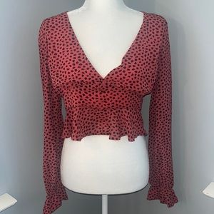 Red and black blouse